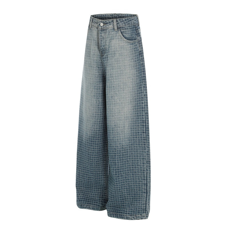 American-style streetwear harem pants Light Blue Wash Baggy Slacks