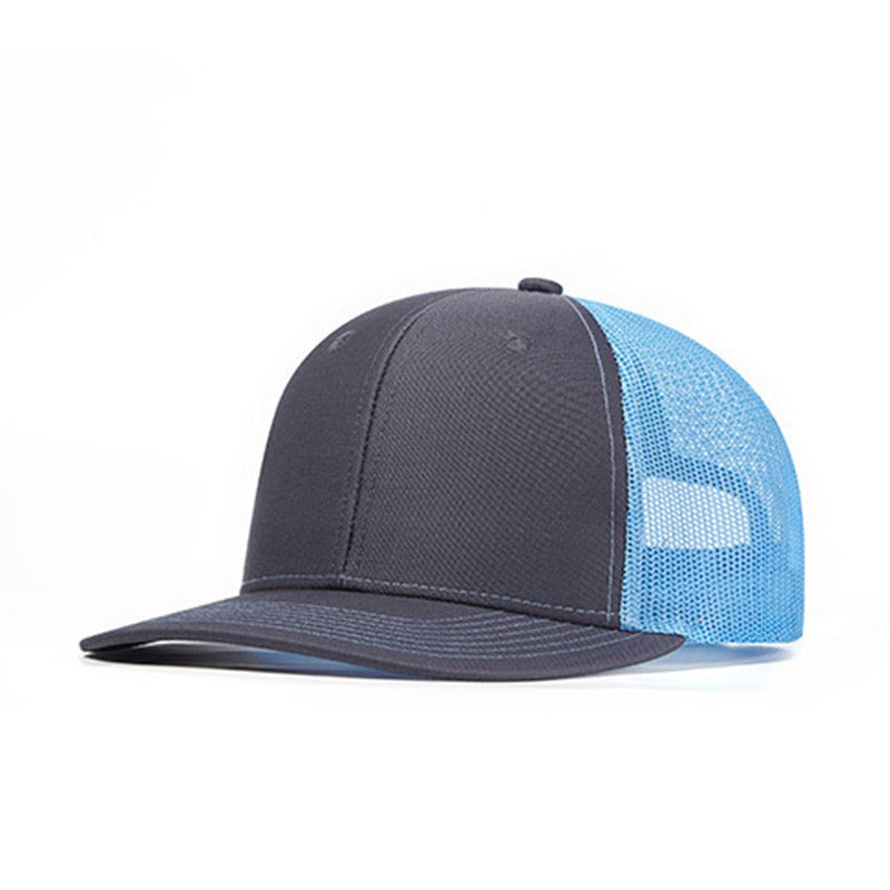 Trendy flat brimmed snapback hatssummer mesh breathable