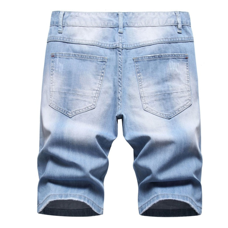 Denim shorts High-quality trendy casual pure cotton Non-stretch plus-size men's clothing