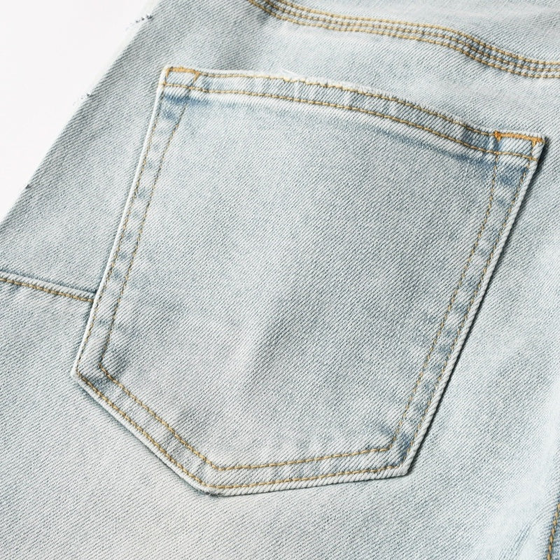 Purple brand Jeans High-quality pure cotton streetwear trousers Rhinestone