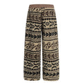 American-style streetwear harem pants  Retro Nordic Pattern Cozy Knit Cotton-padded trousers