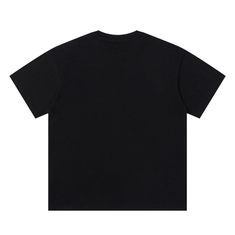ERD T Shirts Black Base Quad Grid Animal Sketch Vintage Text Front Graphic