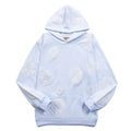 Denim Tears Hoodie Y2K All-Over White Cotton Wreath Floral Puff Printed Light Blue Oversized Hoodie