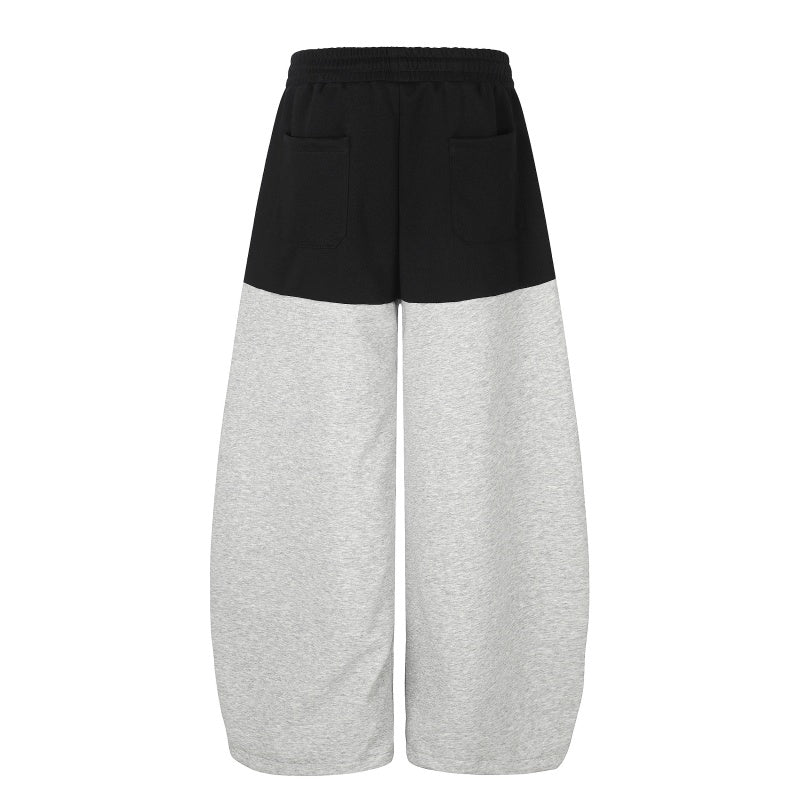 American-style streetwear harem pants Contrast Panel Rhinestone Graphic Baggy Bottoms