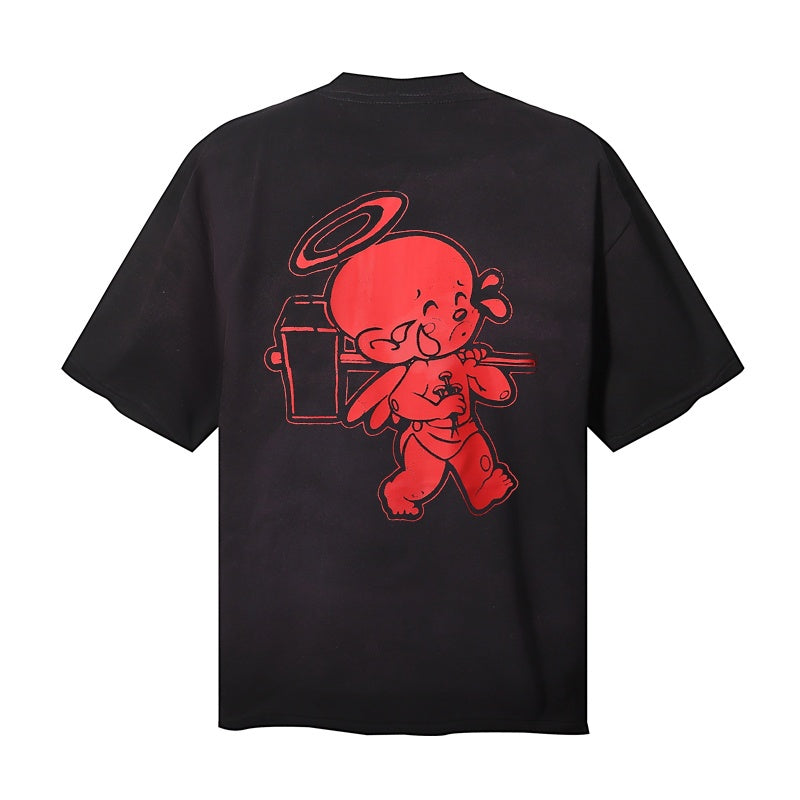 Saint Michael T Shirts Grunge Metal Style Saint Tears Creepy Ghost Portrait Illustration