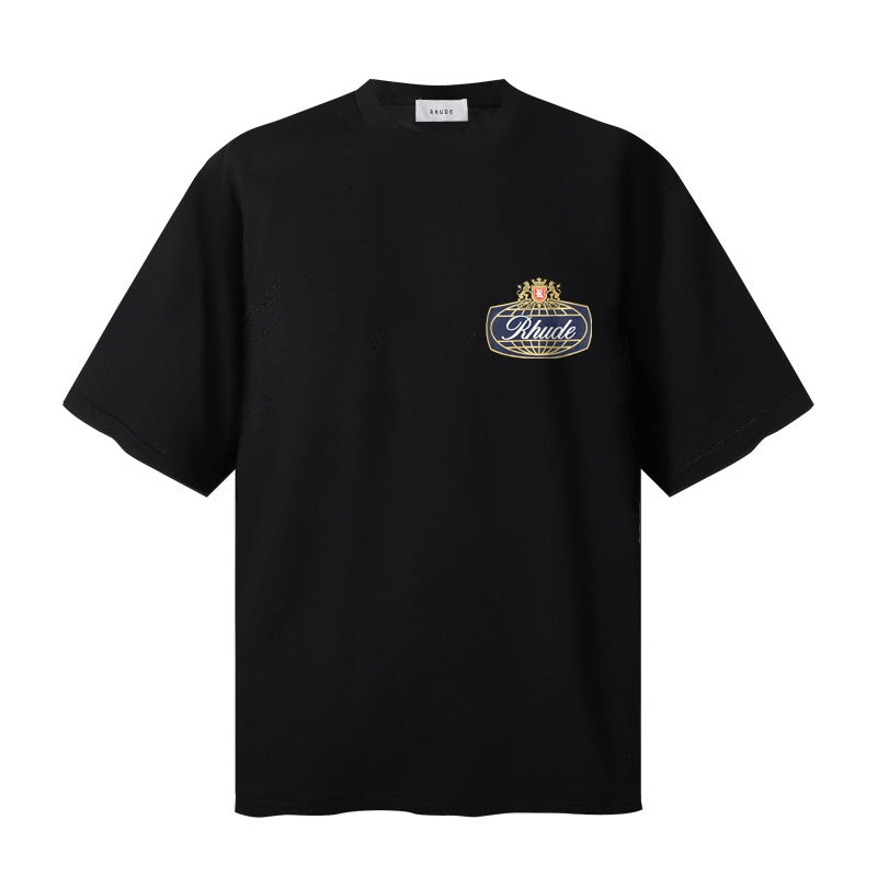 RHUDE T Shirts Royal Crown Globe Emblem