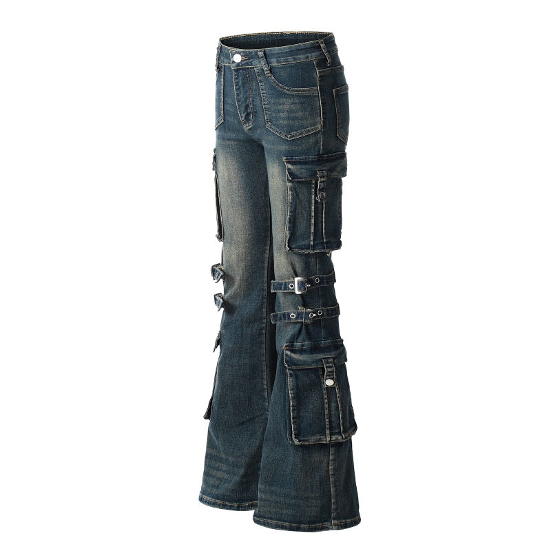 American-style streetwear harem pants Faded Gradient Retro Flared Silhouette