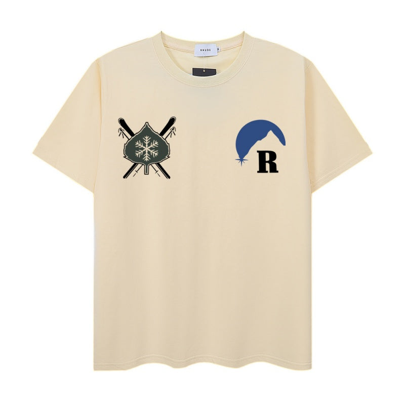 RHUDE T Shirts Vintage Mountain Brand Motif