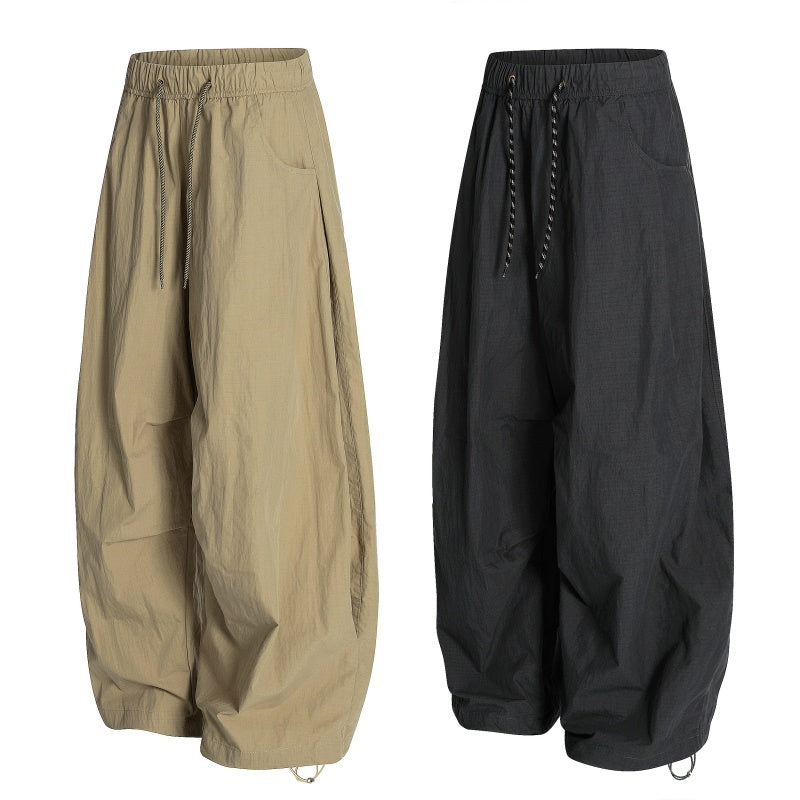 American-style streetwear harem pants Lightweight Ruched Baggy Streetwear Bottoms