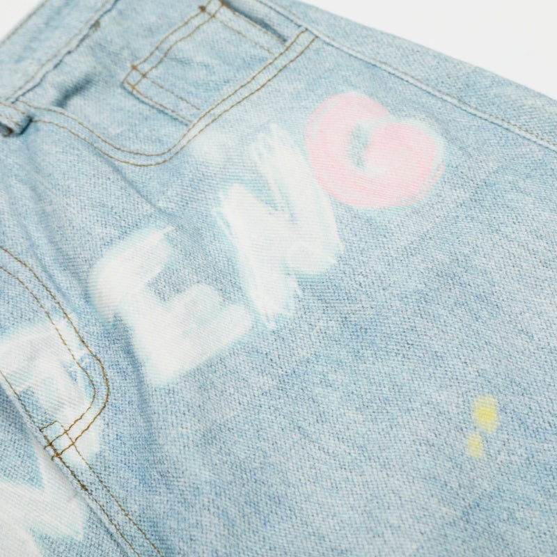 American-style streetwear harem pants Colorful Doodle Art Washed Baggy Denim