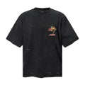 Saint Michael T Shirts Worn Out Black Saint Logo Diving Man Small Chest Print Loose Casual