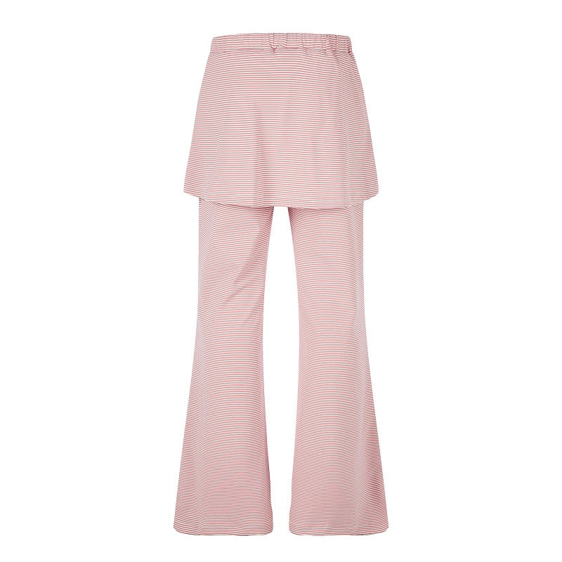 American-style streetwear harem pants Star & Clef Print Layered Flare Trousers