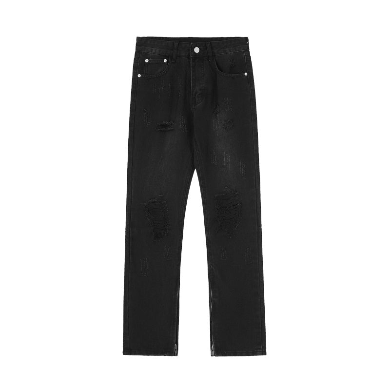 American-style streetwear harem pants Distressed Patchwork Flared Denim Jeans
