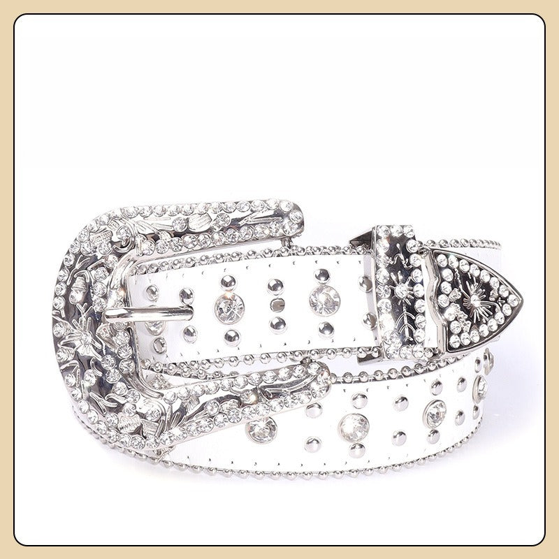 Hip-hop punk rhinestone belt punk style