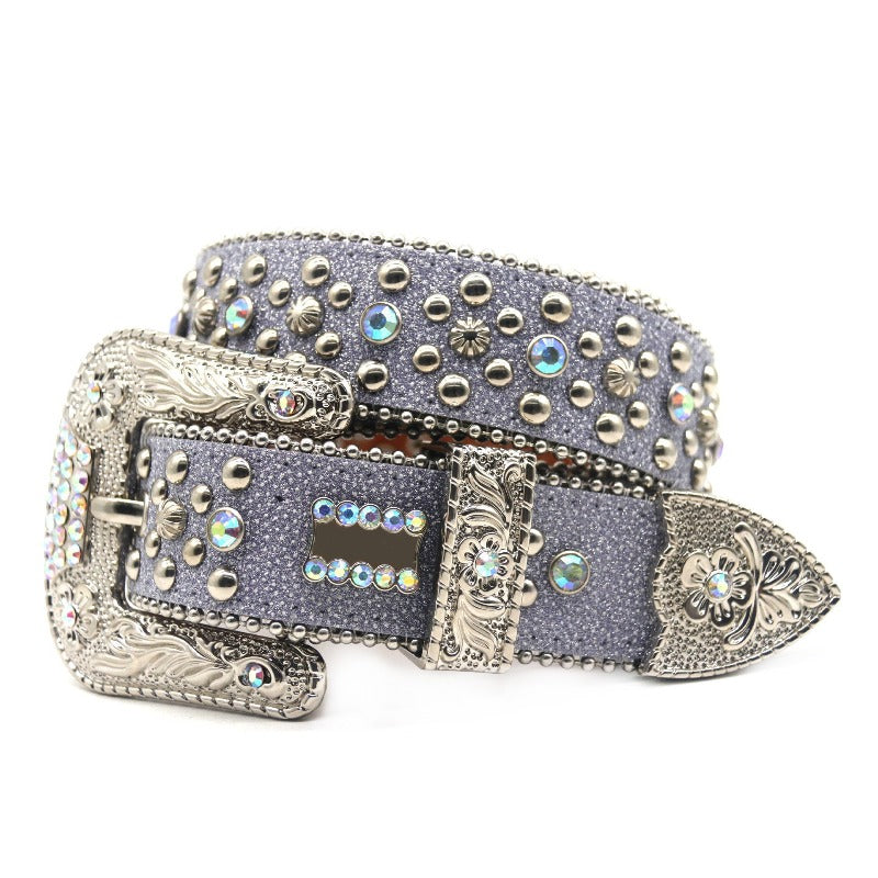 Hip-hop punk rhinestone belt punk style