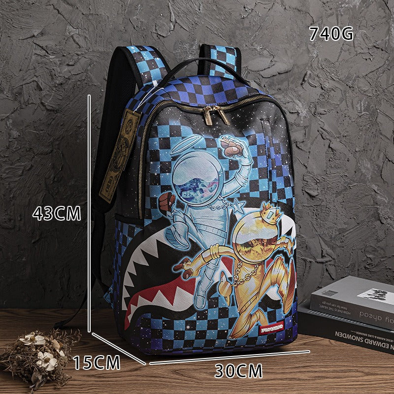 RIP ME OPEN Bag Shark teeth Personality creative backpack Shark funny ugly cute backpacking large capacity luminous
