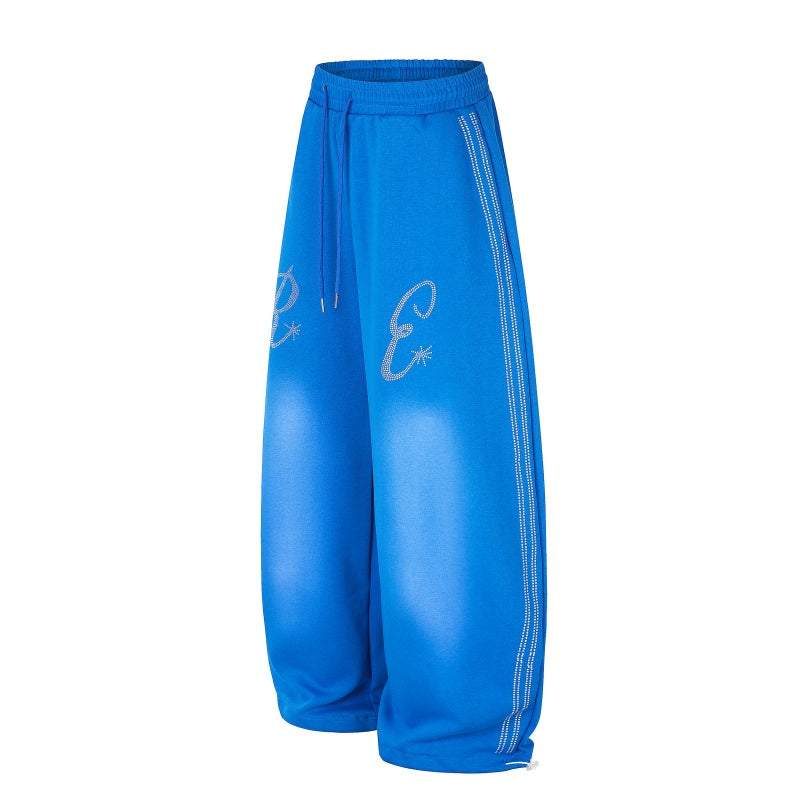 American-style streetwear harem pants Curved Script Print Loose Street Sweatpants