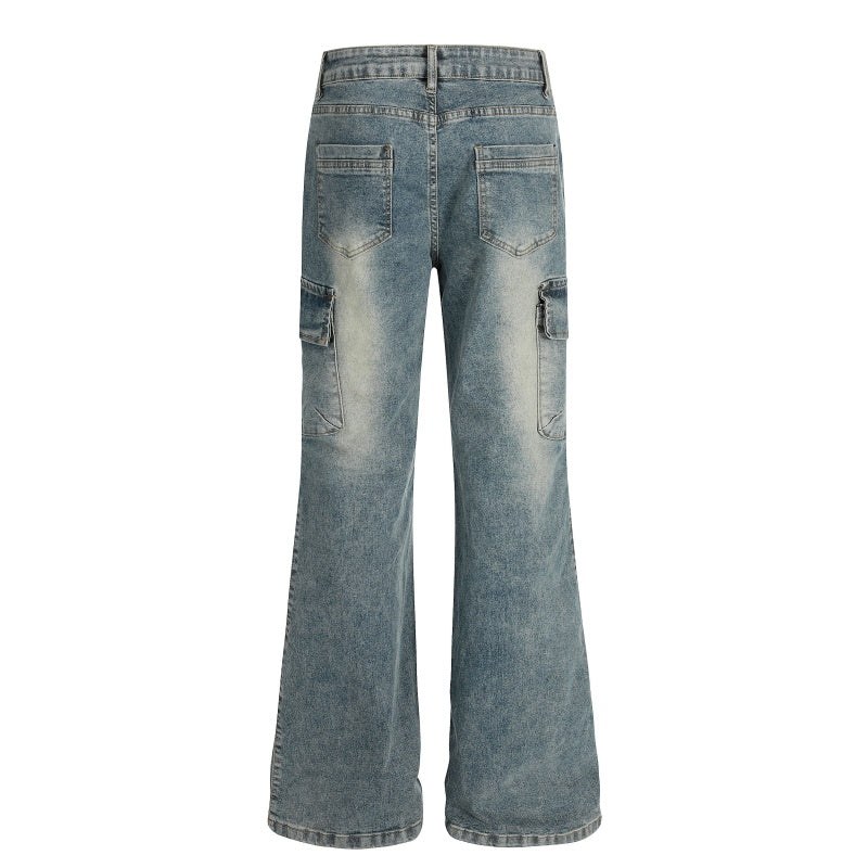 American-style streetwear harem pants Knee Seam Detail Bootcut Trousers