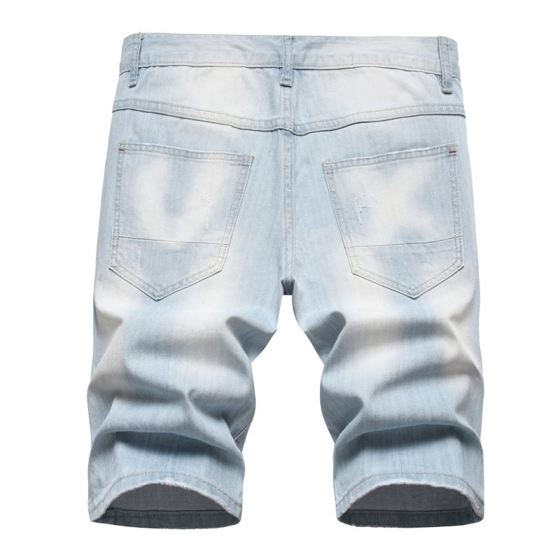 Denim shorts High-quality trendy casual pure cotton Non-stretch plus-size men's clothing