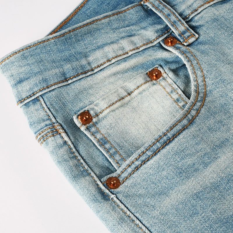 Purple brand Jeans High-quality pure cotton streetwear trousers embroidery