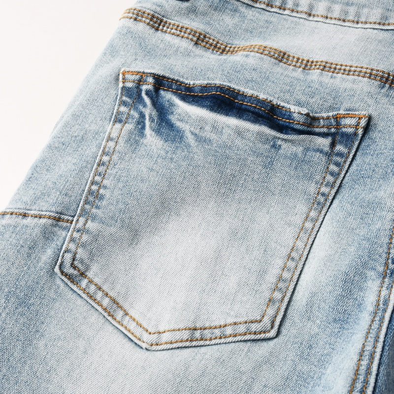 Purple brand Jeans High-quality pure cotton streetwear trousers Hole