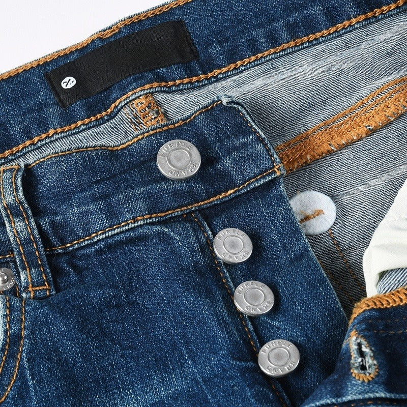 Purple brand Jeans High-quality pure cotton streetwear trousers Hole