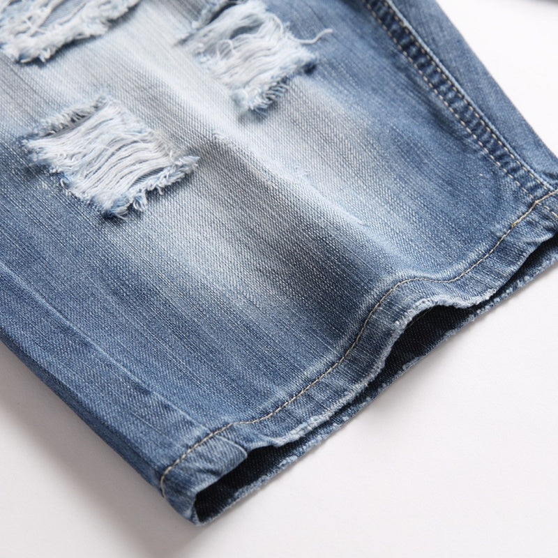 Denim shorts High-quality trendy casual pure cotton Non-stretch plus-size men's clothing