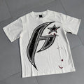 Vintage-style American T-shirt Jagged Blade Star Grunge Motif