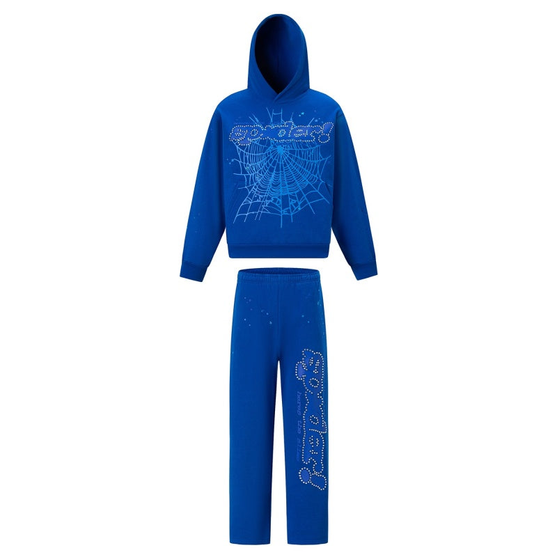 Spiderweb hoodie & sweatpants 2 piece set High-quality pure cotton for autumn and winter