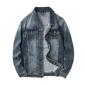 Denim Jacket & Jeans High-Street Trend Retro Casual Matching Distressed Denim Trucker Jacket and Slim-Fit Pants Outfit (jacket and jeans must be purchased separately.)