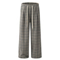 American-style streetwear harem pants Retro Purple Grey Check Relaxed Wide Leg Pants