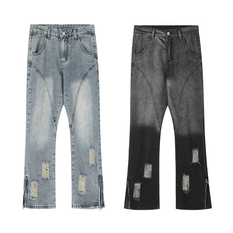 American-style streetwear harem pants Vintage washed spliced seam silhouette