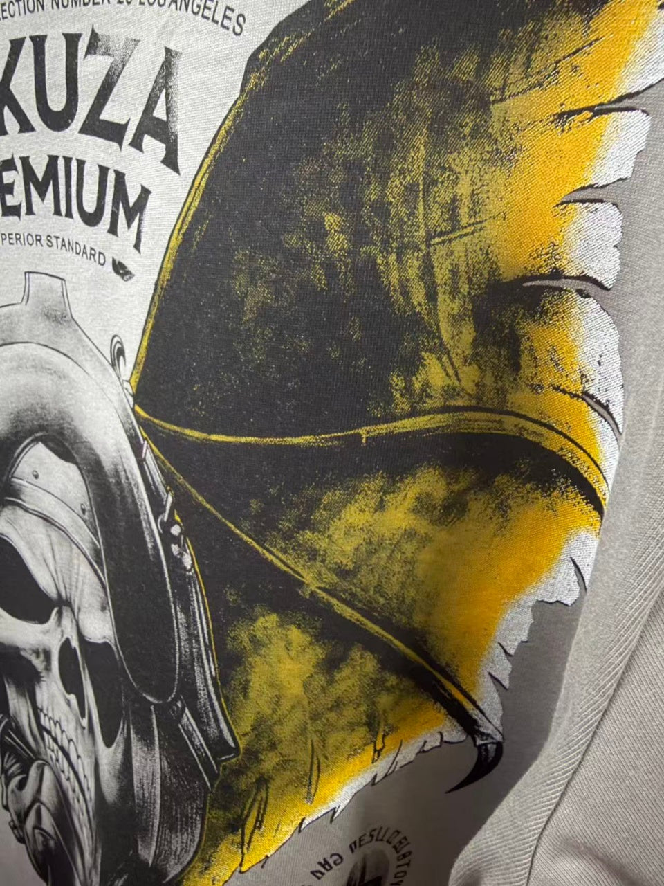 Vintage style washed summer wear T shirt Skull and bat shape