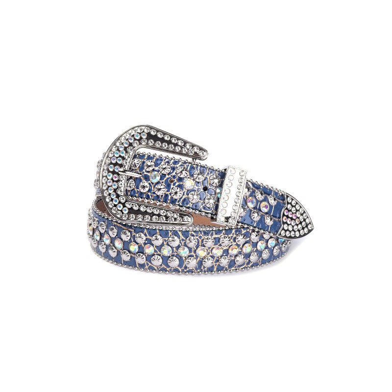 Hip-hop punk rhinestone belt western punk design