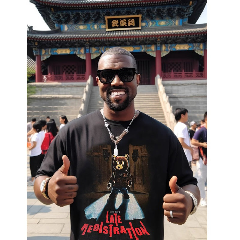 Mens T-shirt Vintage Kanye West "Dropout Bear" print