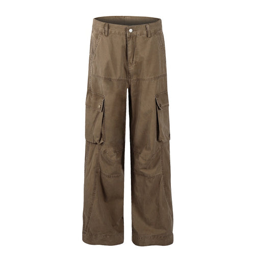 American-style streetwear harem pants Contrast stitch panel seam detail