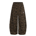 American-style streetwear harem pants Textured Camo Number Patch Baggy Pants