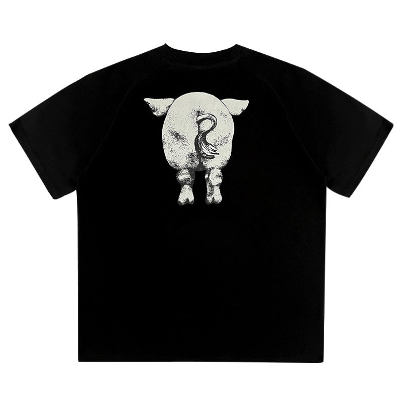 ERD T Shirts Raglan Cut Surreal Half Figure Graphic Street Top