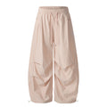American-style streetwear harem pants Adjustable Hem Soft Tone Bubble Fabric Trousers