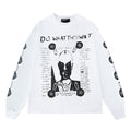 ERD Long sleeved shirt  Vintage Sketch Graphic Long Sleeve Shirt Front Text Demon Back Design