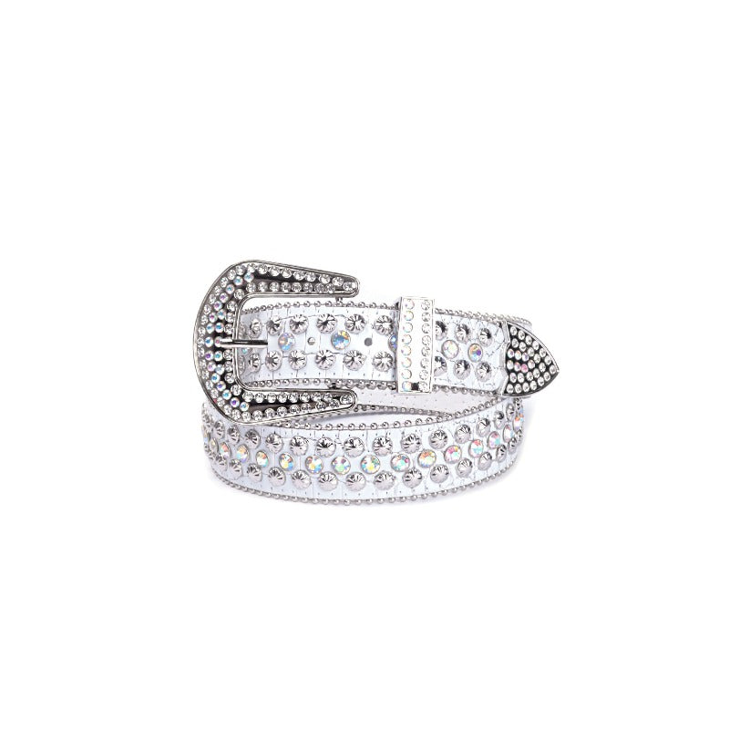 Hip-hop punk rhinestone belt western punk design