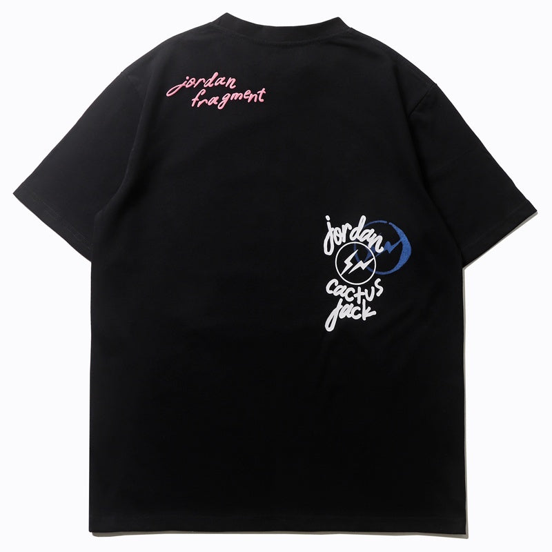 Mens T-shirt Vintage Cactus Jack x Air Jordan x Hiroshi Fujiwara "Little Fragment" Collaboration