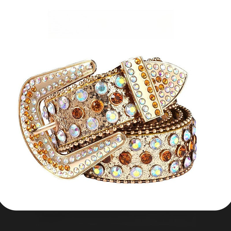 Hip-hop punk rhinestone belt punk style