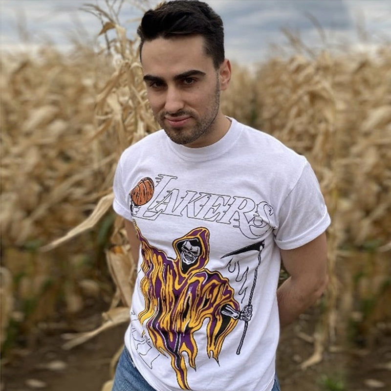 Mens T-shirt Vintage American-style "Hot Shot" Grim Reaper Dunk