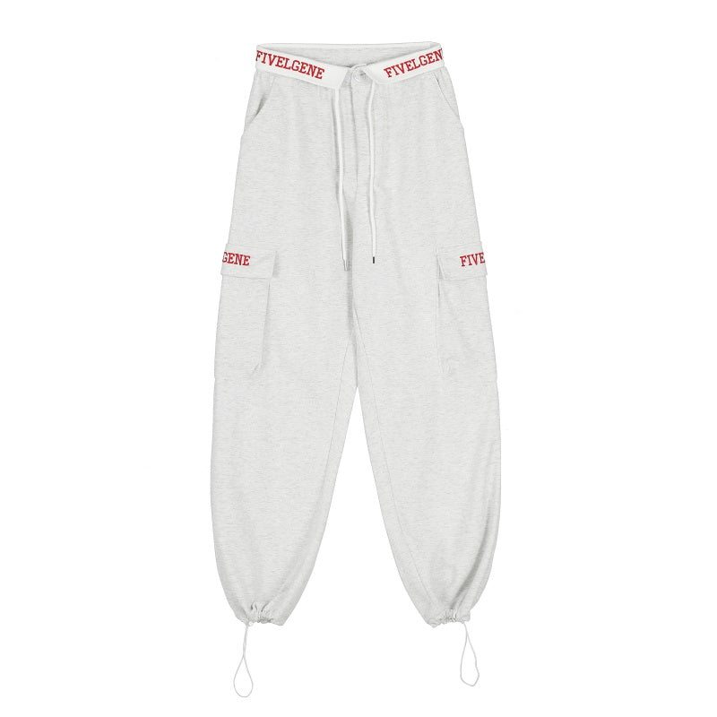 American-style streetwear harem pants Heather Gray Navy Dual Color Utility Sweatpants