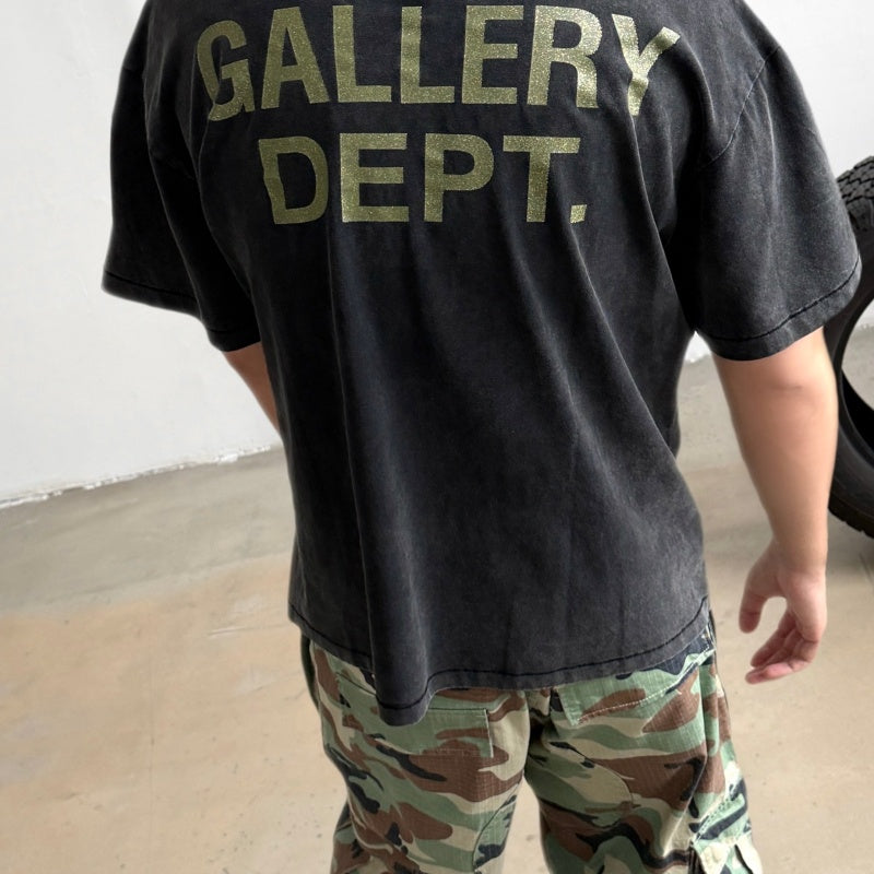 Unisex Vintage T Shirts GALLERY DEPT. 26SS "THE WORLD IS OURS" Limited Edition: Heavyweight, washed-and-distressed streetwear T-shirt featuring a boxy, cropped punk-inspired fit.