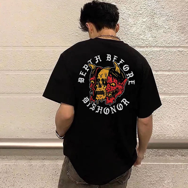 Mens T-shirt Vintage American-style Personalized weightlifting T-shirts with Venom-themed designs - quirky and fun.