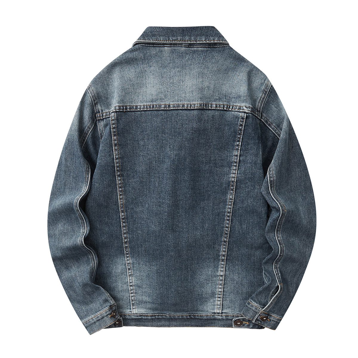 Denim Jacket & Jeans High-Street Trend Retro Casual Matching Distressed Denim Trucker Jacket and Slim-Fit Pants Outfit (jacket and jeans must be purchased separately.)