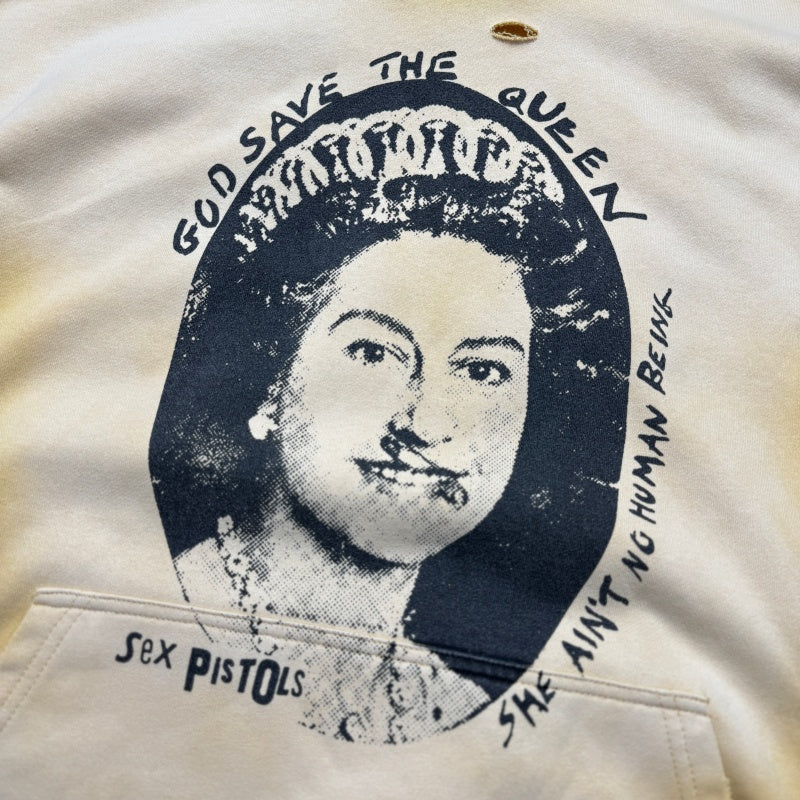 Unisex Vintage Hoodie [Fading Sunset Yellow] PalyHollywood SS25 "Save the Queen" Limited Edition