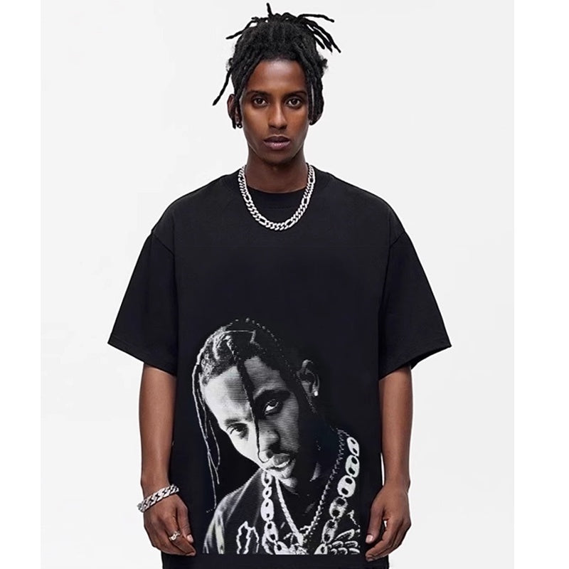 Mens T-shirt Travis Scott graphic print featuring his signature style